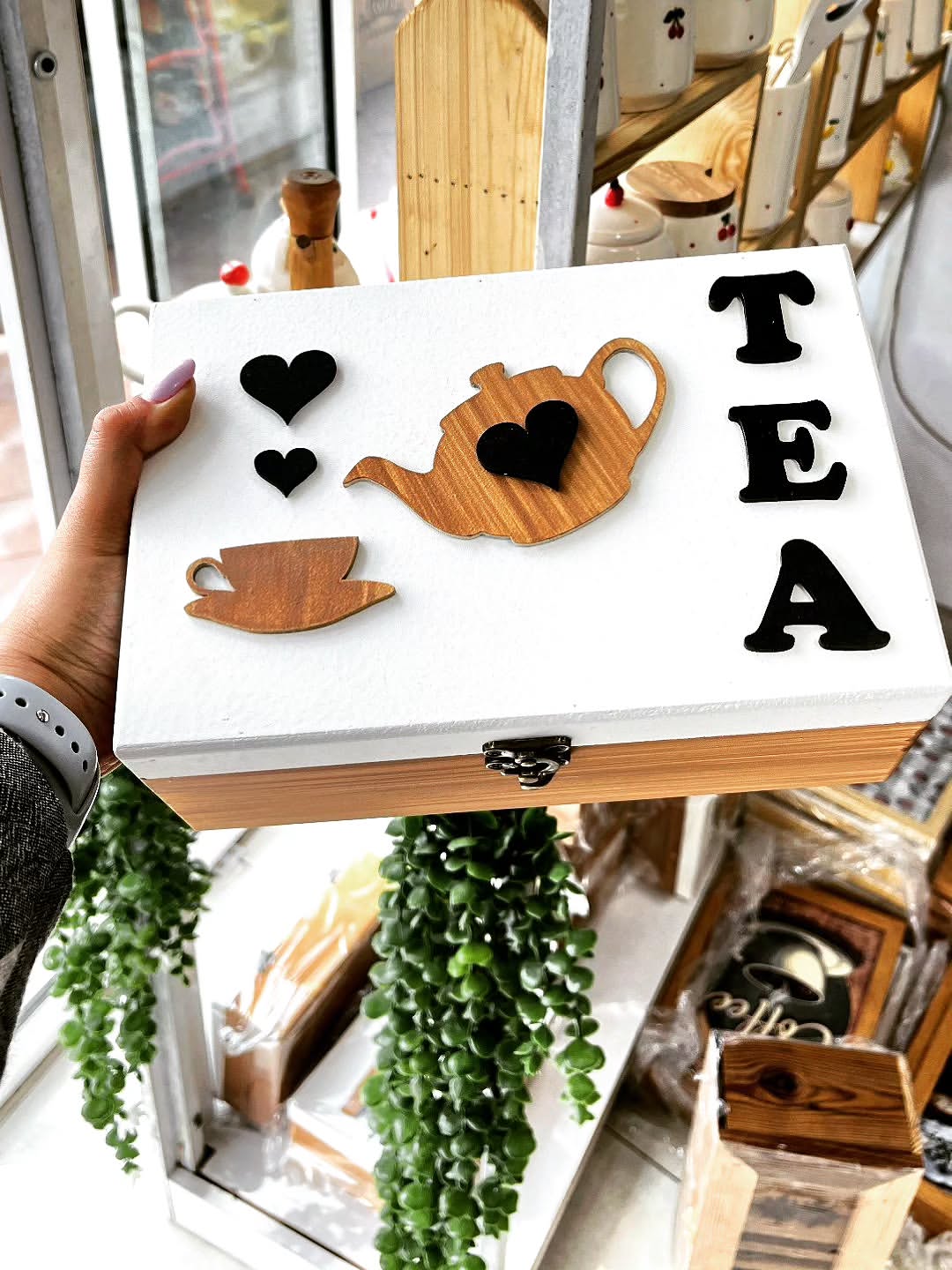 جعبه تی بگ چوبی