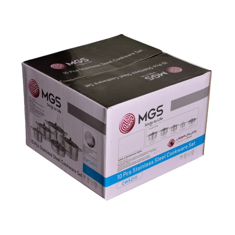 سرویس قابلمه ۱۰ پارچه استیل MGS مدل CWS2111